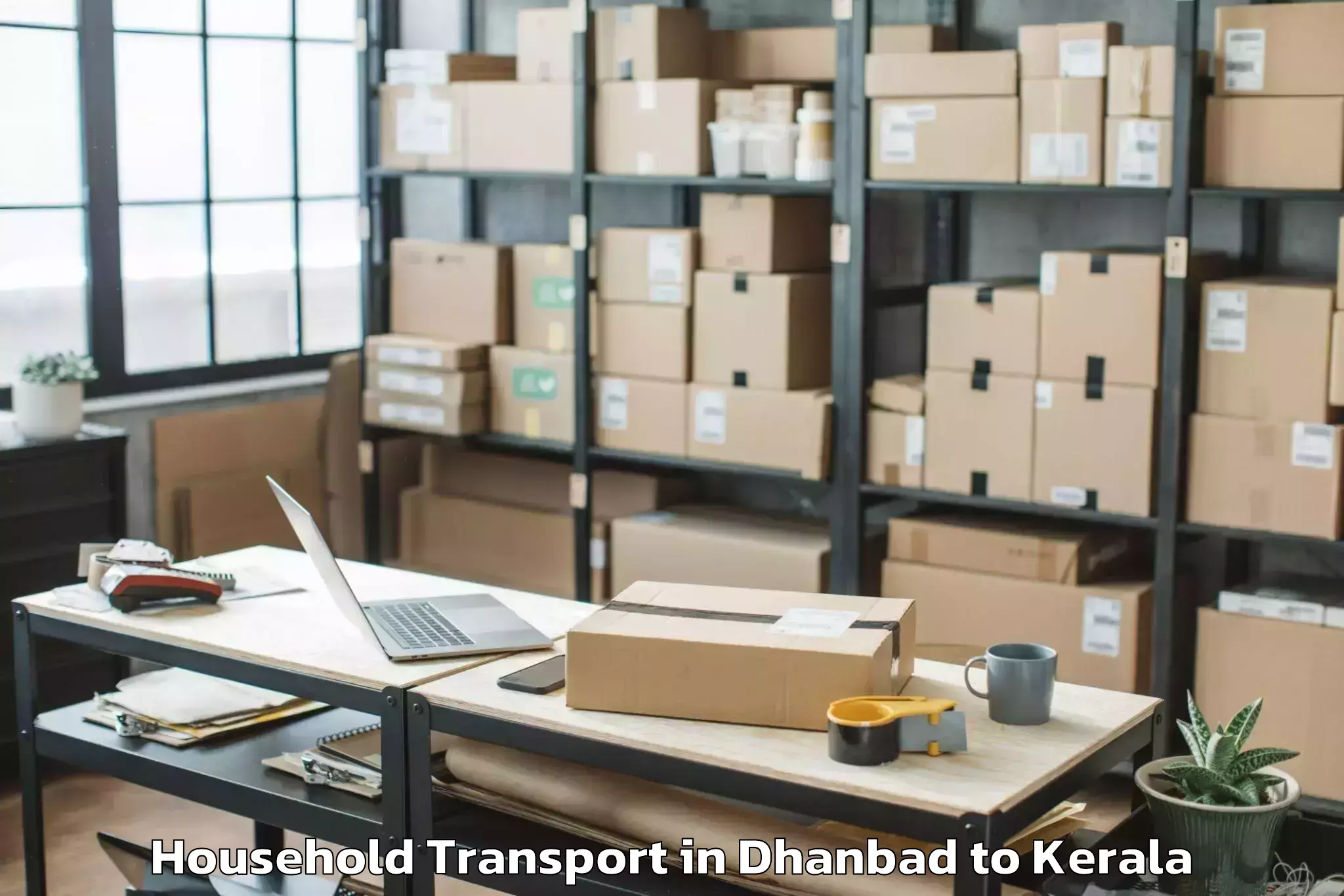 Book Dhanbad to Thiruvananthapuram Household Transport Online